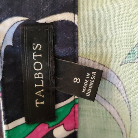 Talbots retro print top - Picture 6 of 7